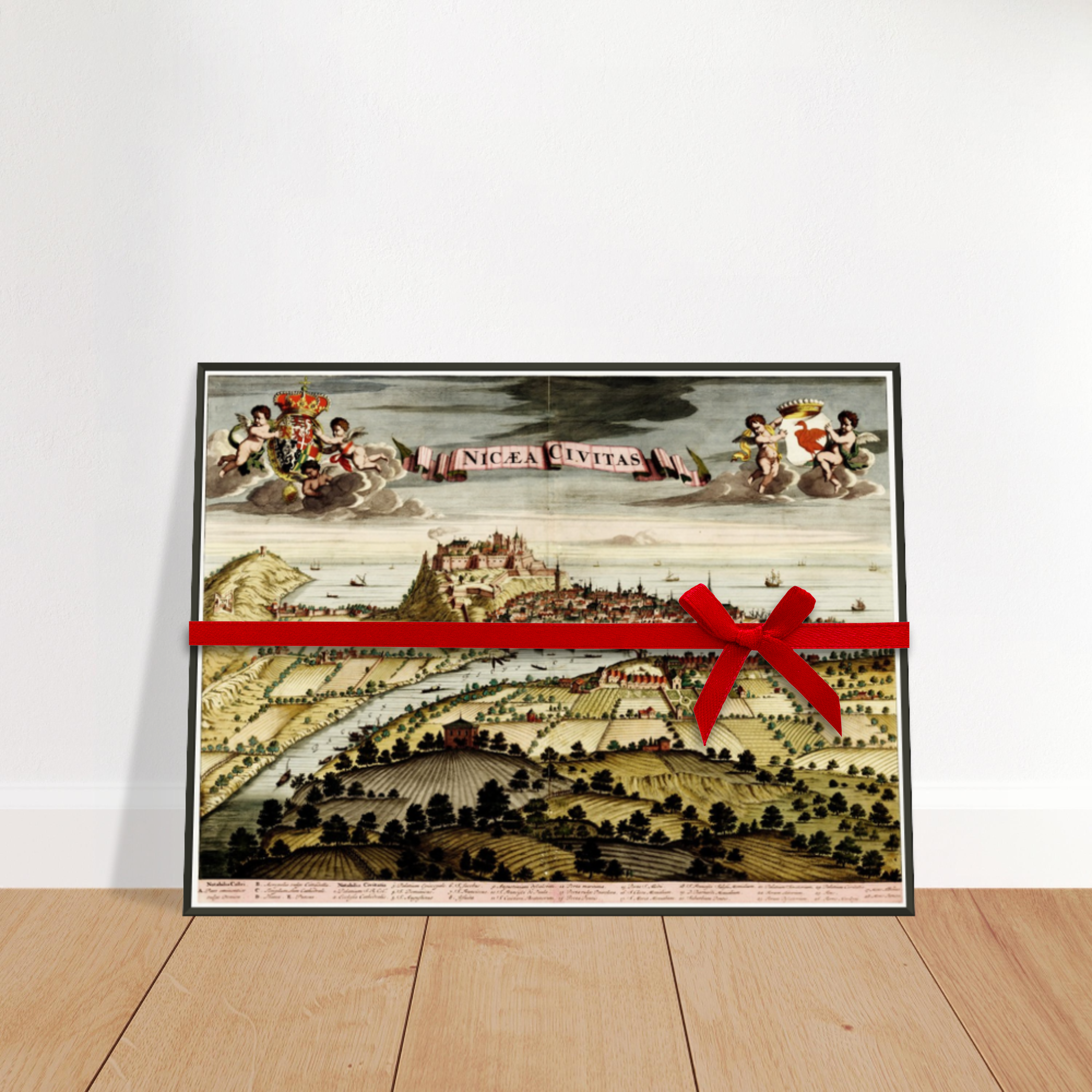 Historische Stadtansicht Nizza als Geschenk verpackt