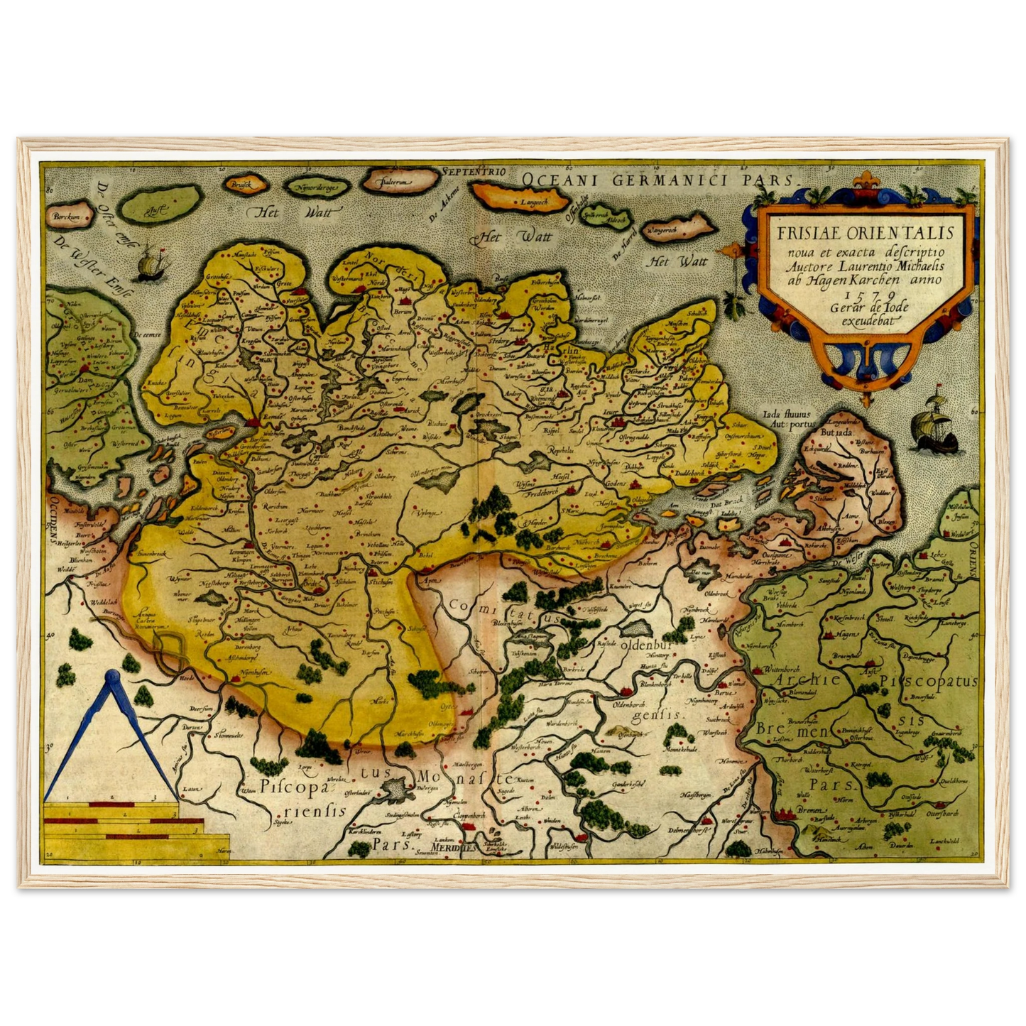 Historical city map  Test product horizontal 3 sizes