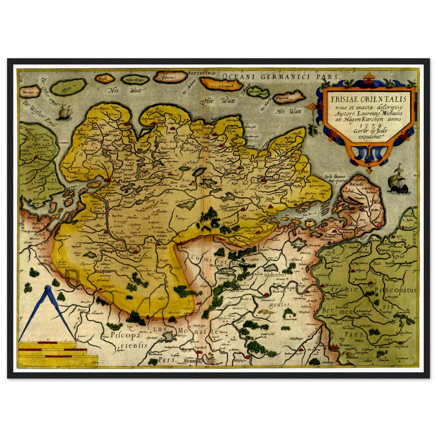 Historical city map  Test product horizontal 3 sizes