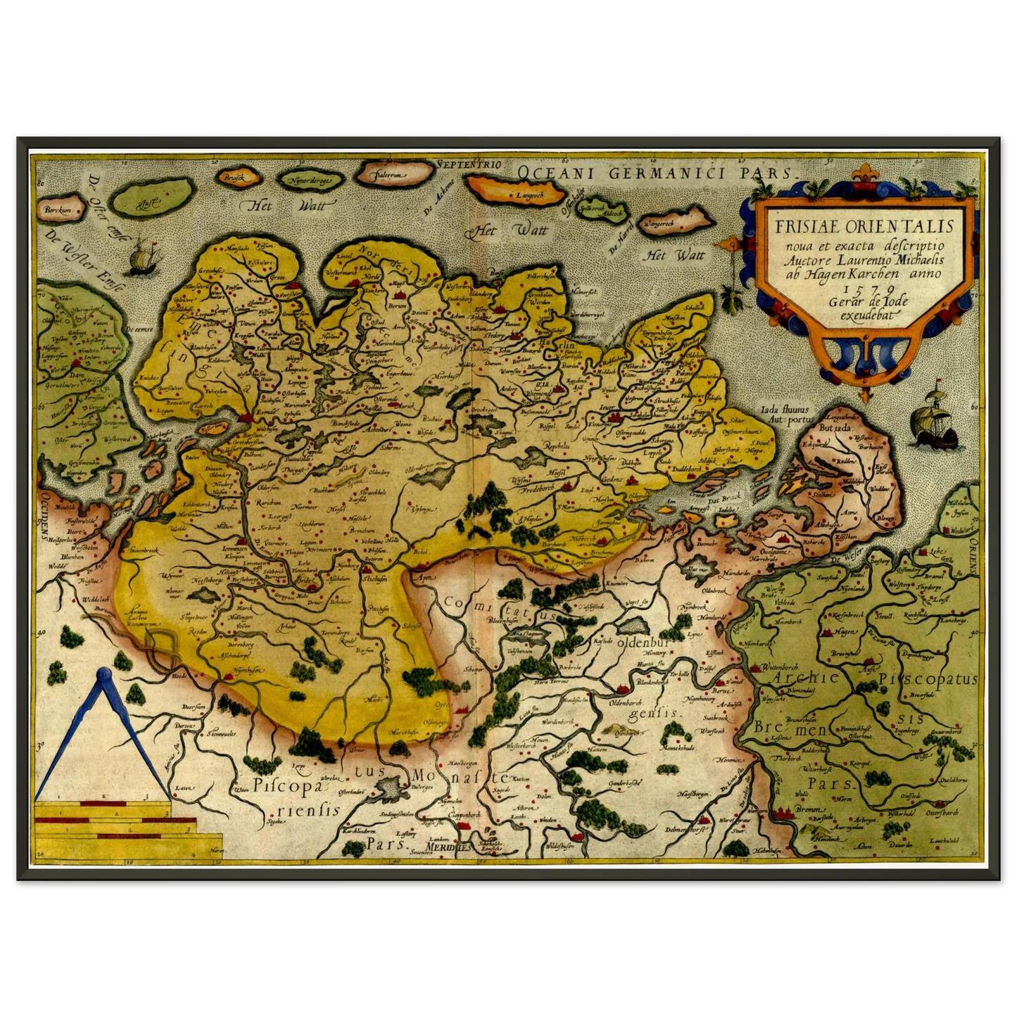 Historical city map  Test product horizontal 3 sizes