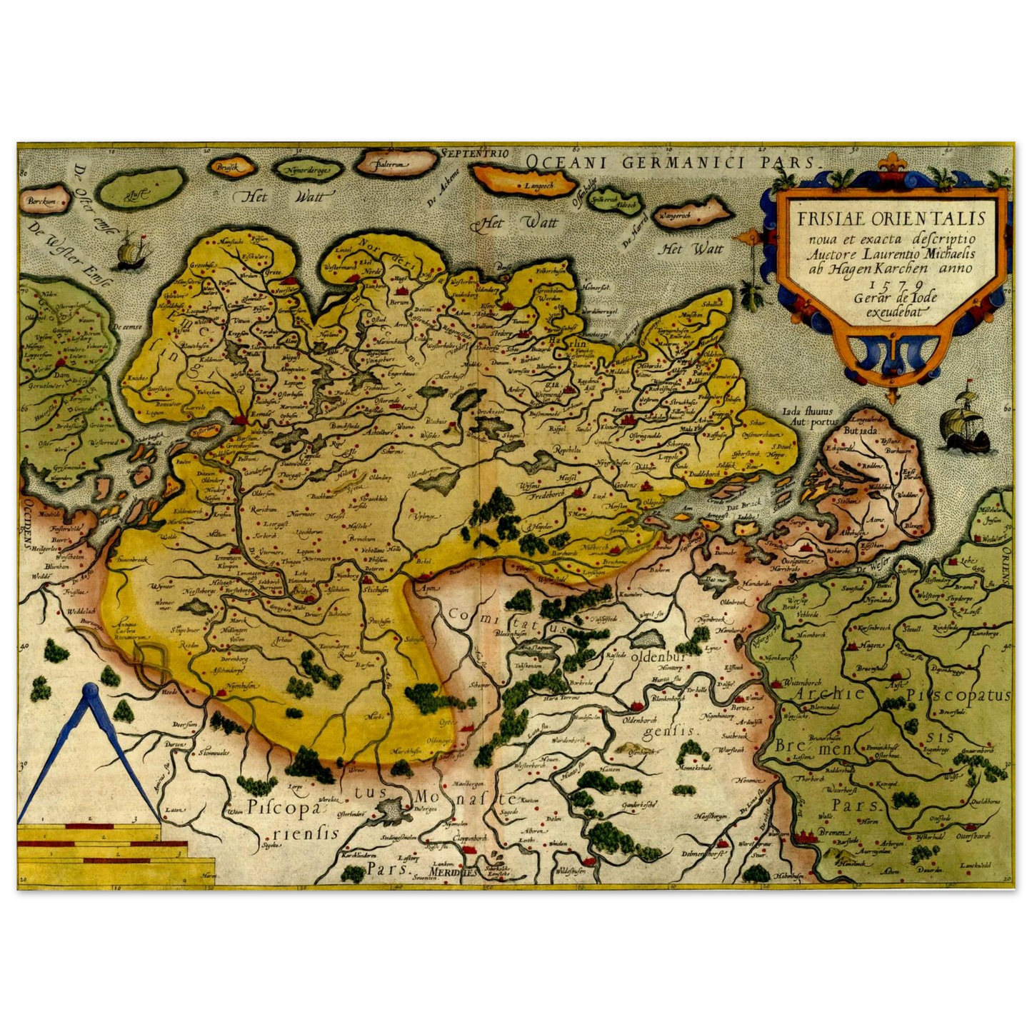 Historical city map  Test product horizontal 3 sizes