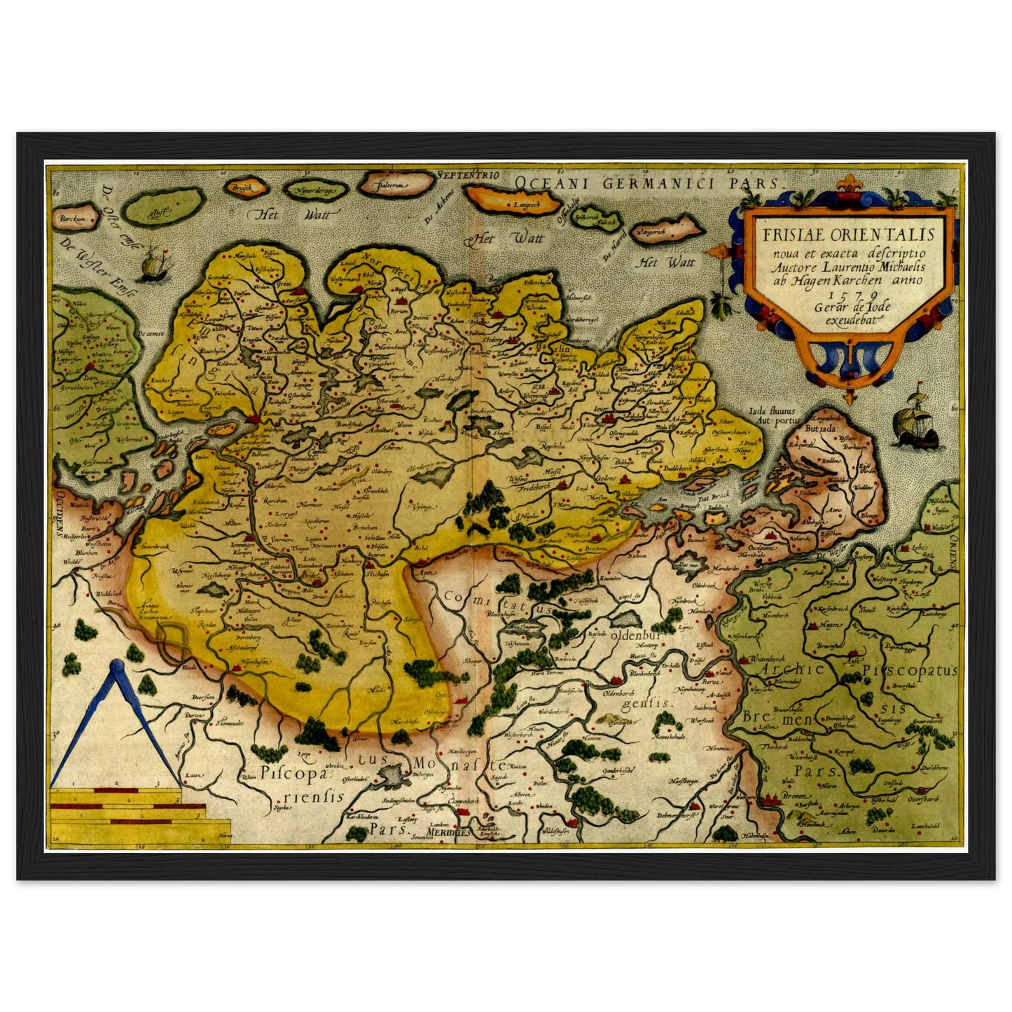 Historical city map  Test product horizontal 3 sizes