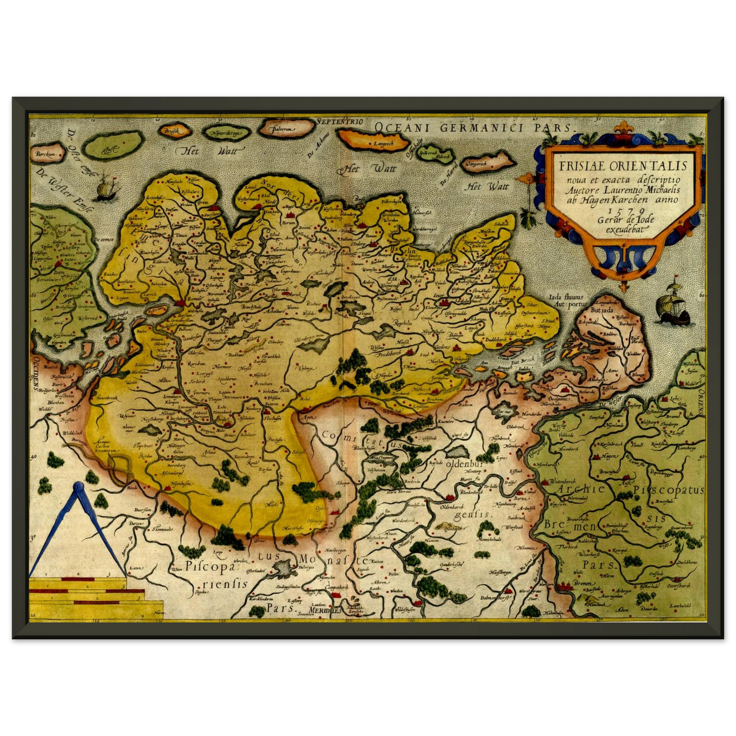 Historical city map  Test product horizontal 3 sizes