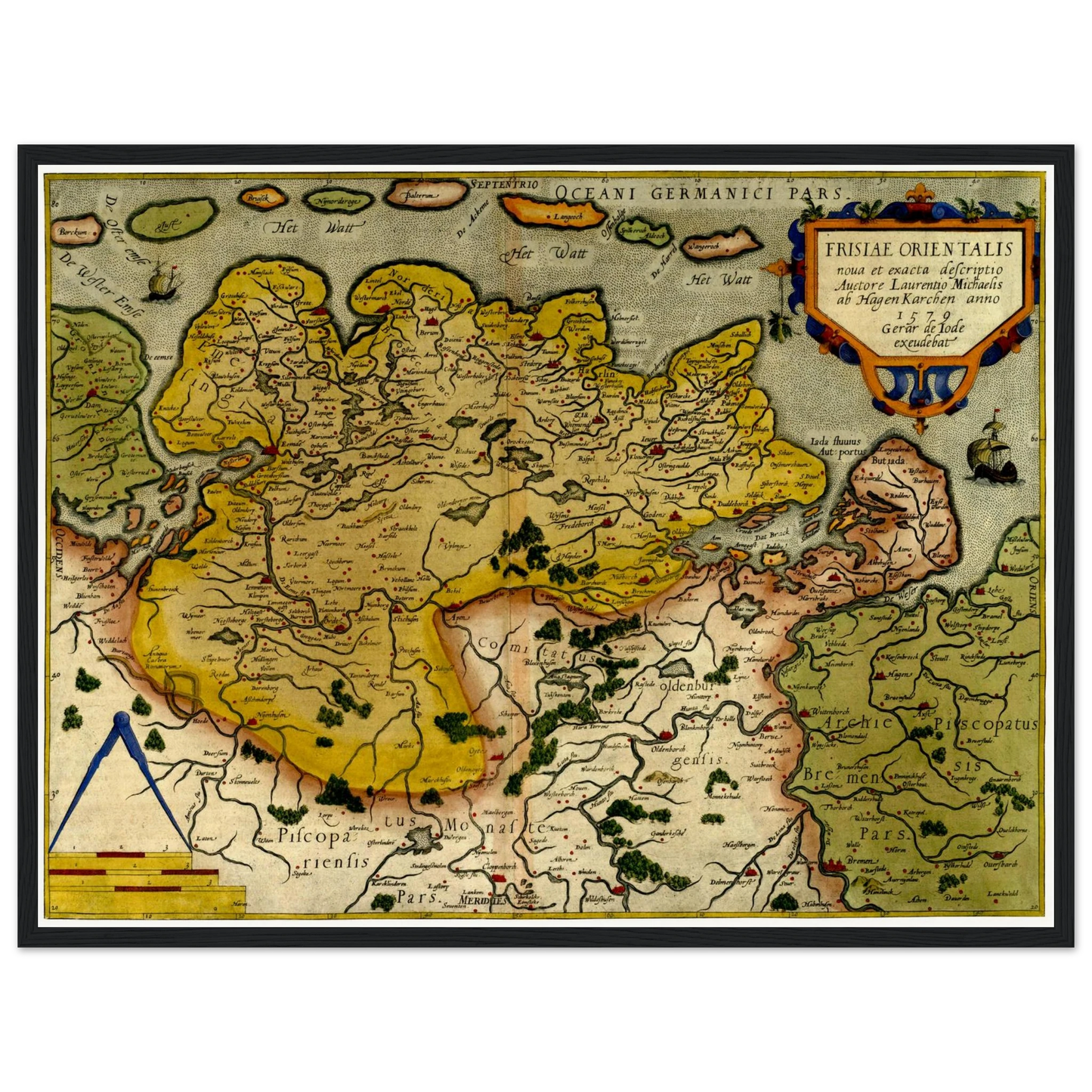 Historical city map  Test product horizontal 3 sizes