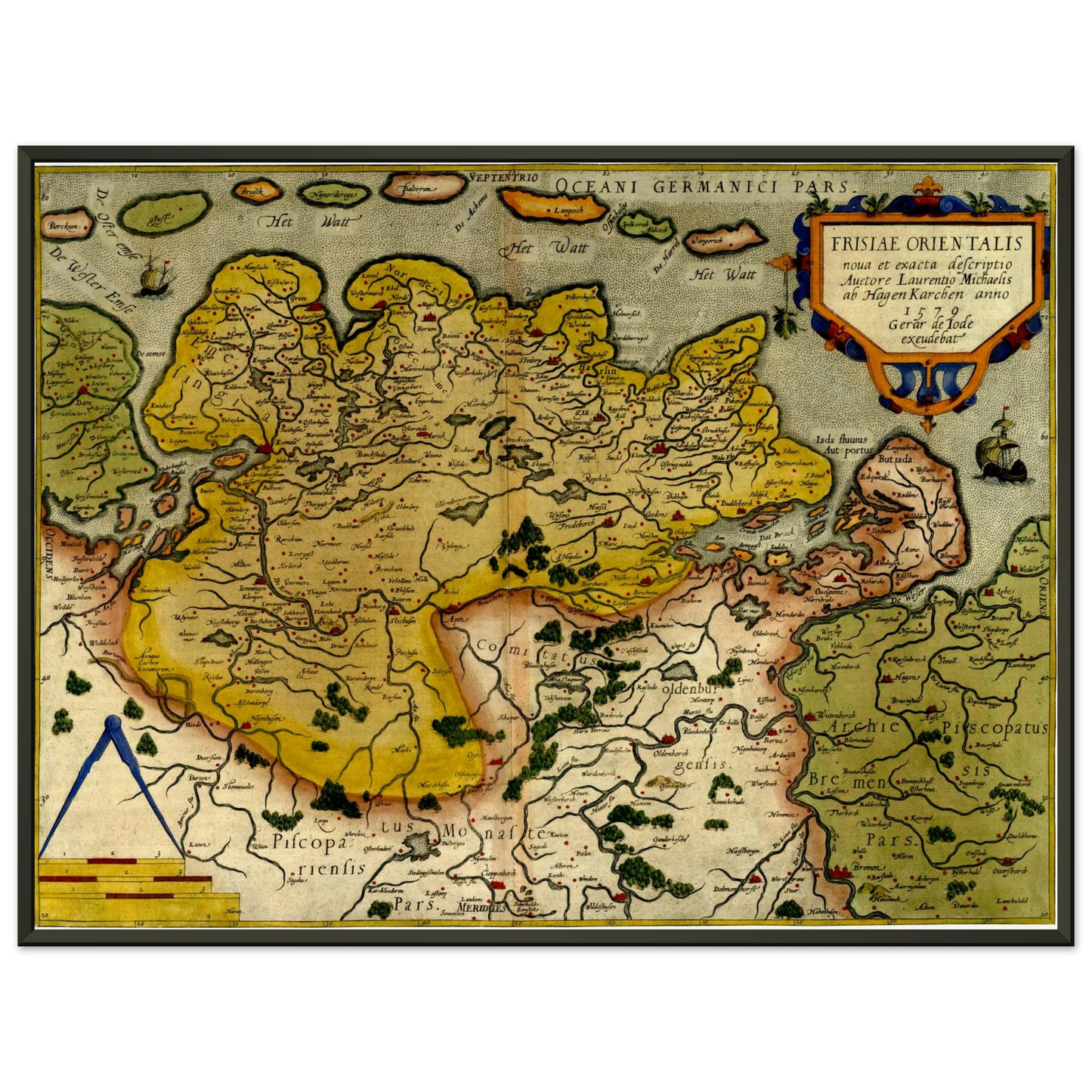 Historical city map  Test product horizontal 3 sizes