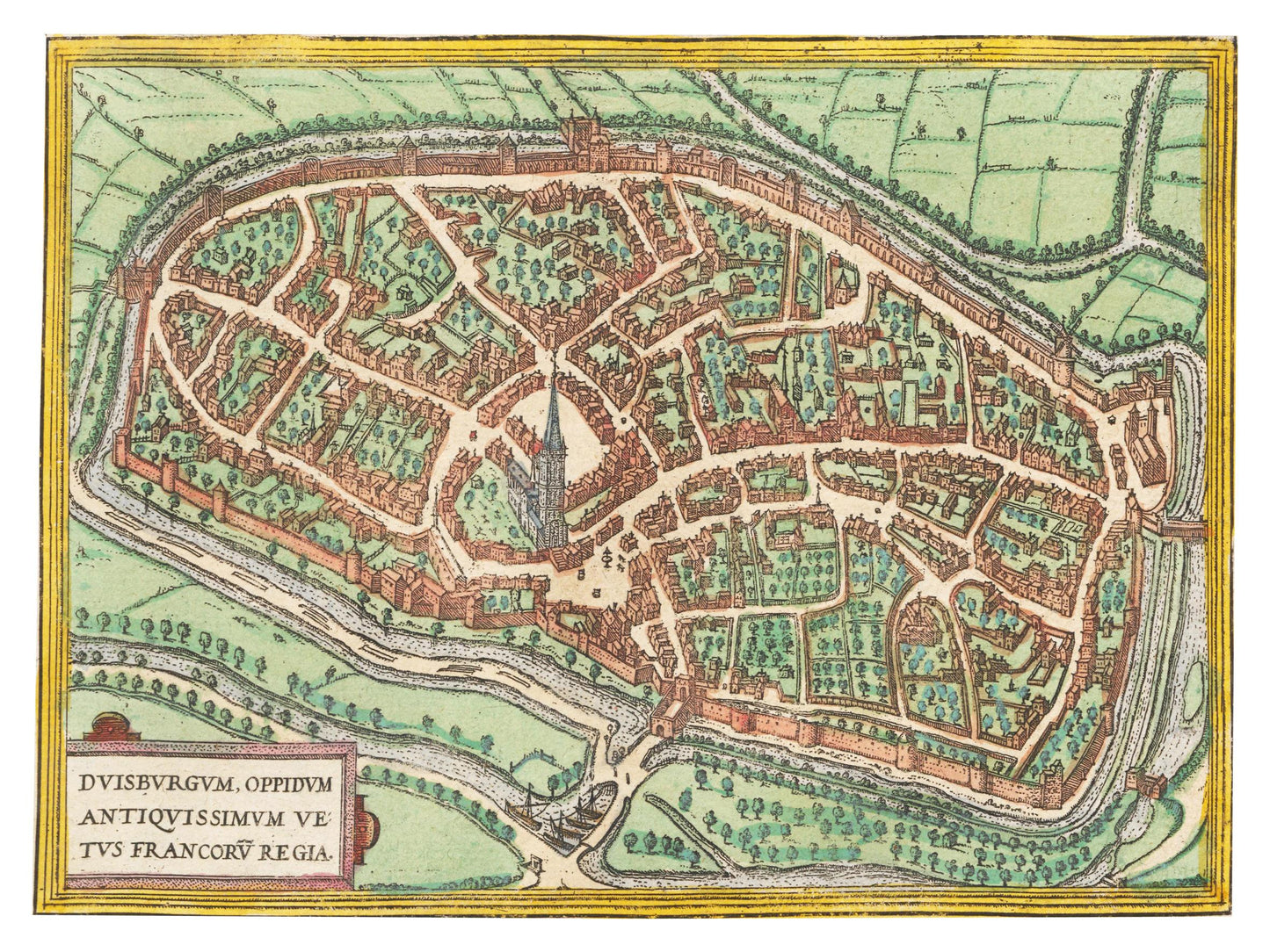 Historischer Stadtplan Duisburg um 1612