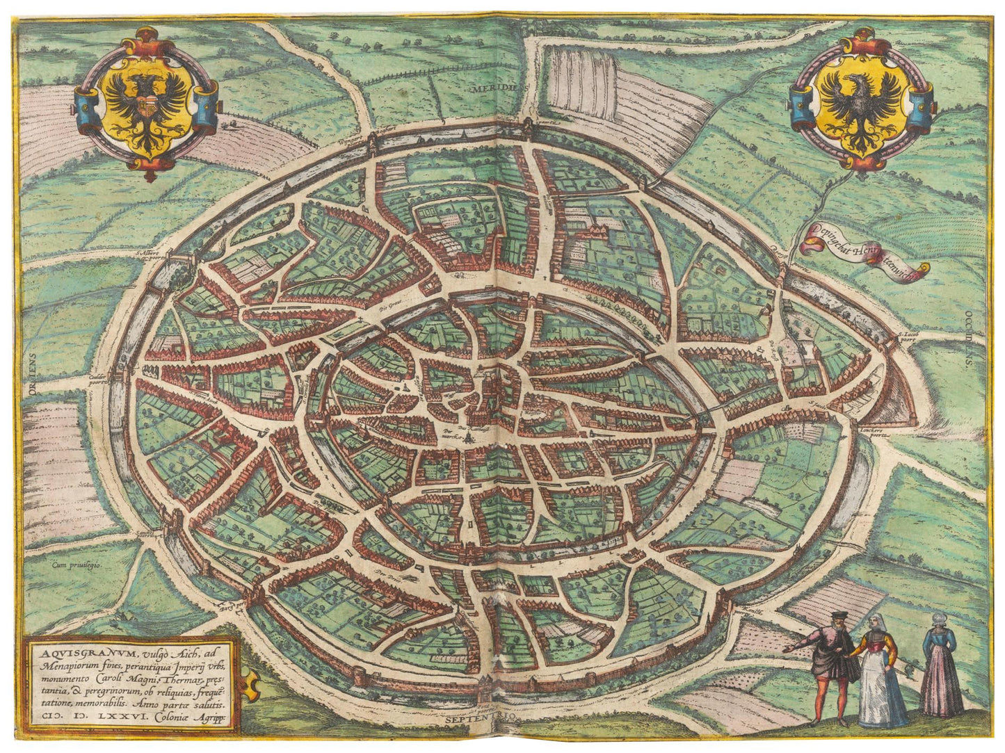 Historischer Stadtplan Aachen um 1570