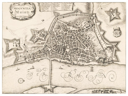 Historischer Stadtplan Mainz um 1670