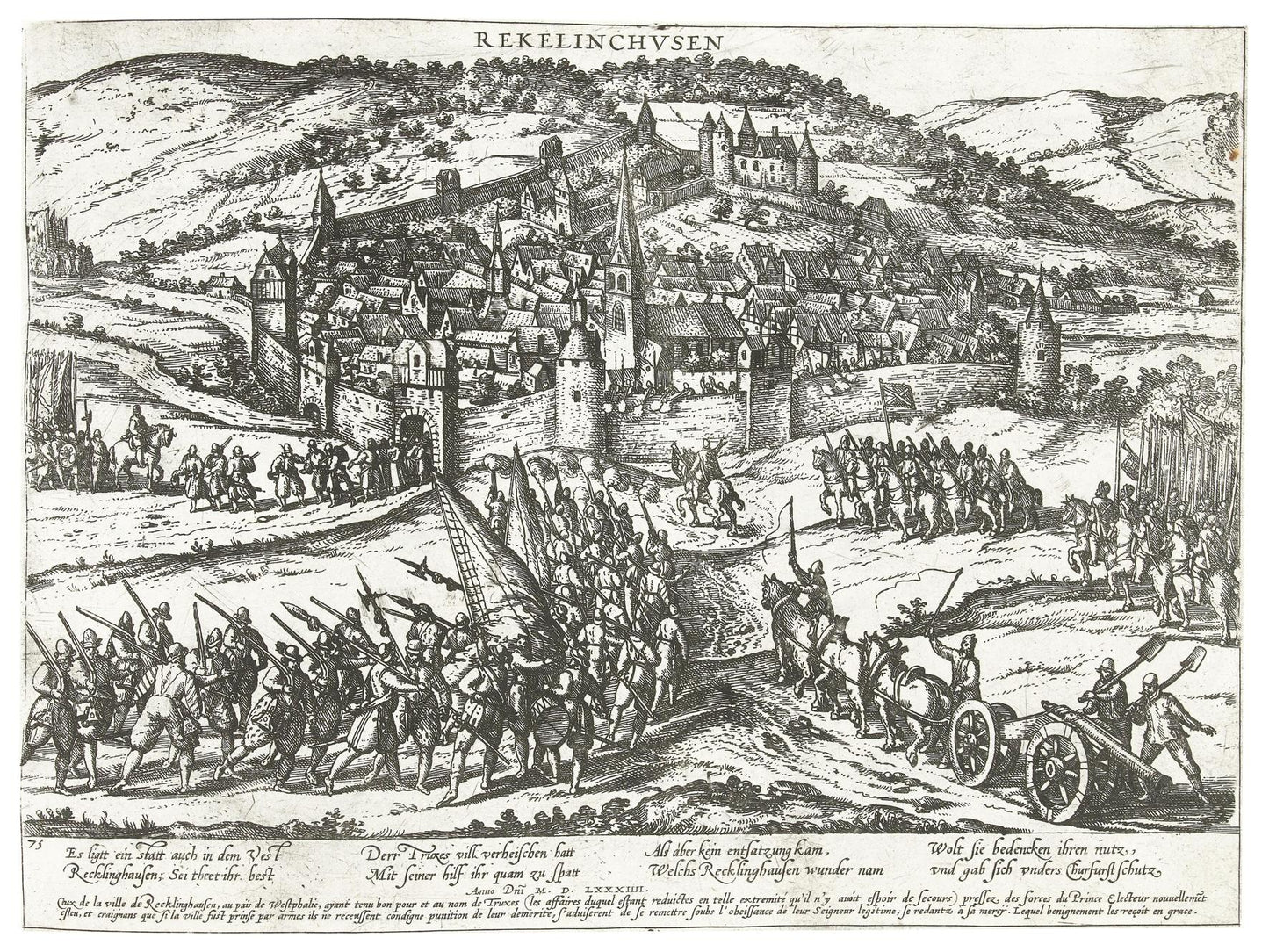 Historische Stadtansicht Recklinghausen um 1585