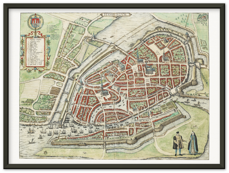 Historical city map  Test product horizontal 3 sizes