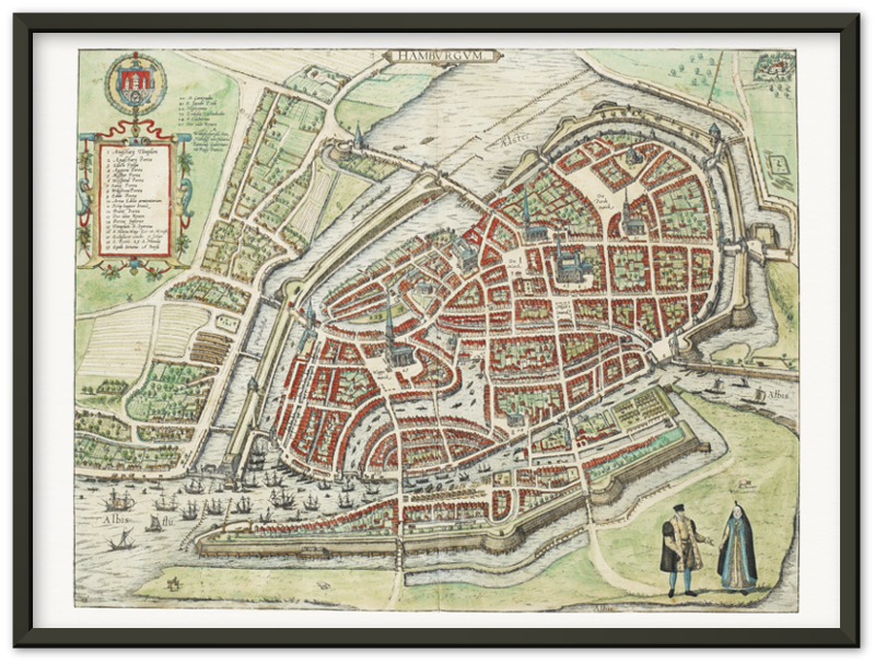Historischer Stadtplan Hamburg um 1588