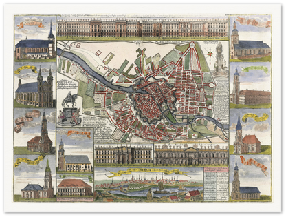 Historical city map  Test product horizontal 3 sizes