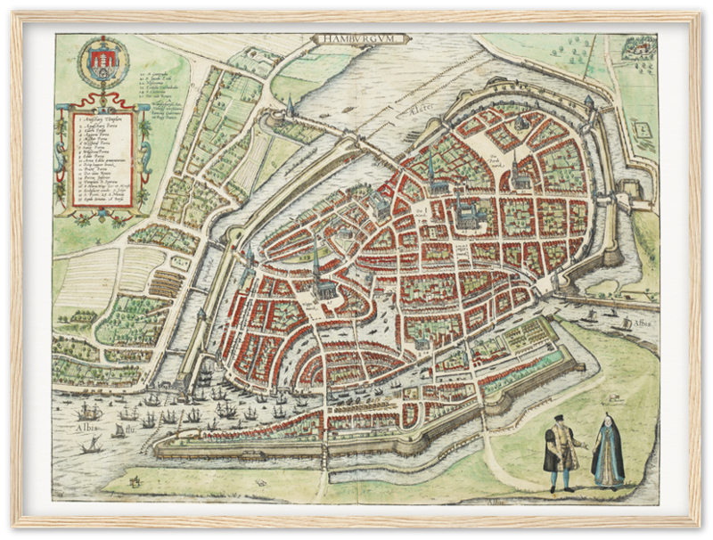 Historical city map  Test product horizontal 3 sizes