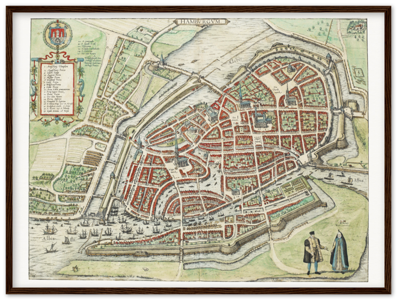 Historical city map  Test product horizontal 3 sizes