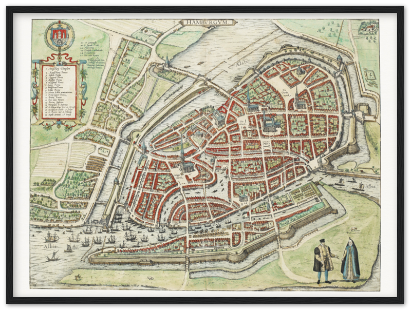 Historical city map  Test product horizontal 3 sizes