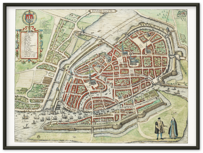 Historical city map  Test product horizontal 3 sizes