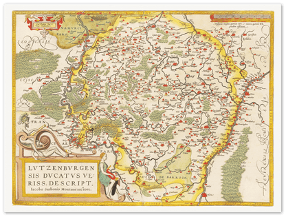 Historische Landkarte Luxemburg um 1609 - Kartenhandlung Rothert