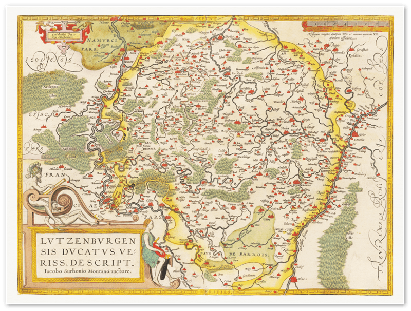 Historische Landkarte Luxemburg um 1609 - Kartenhandlung Rothert