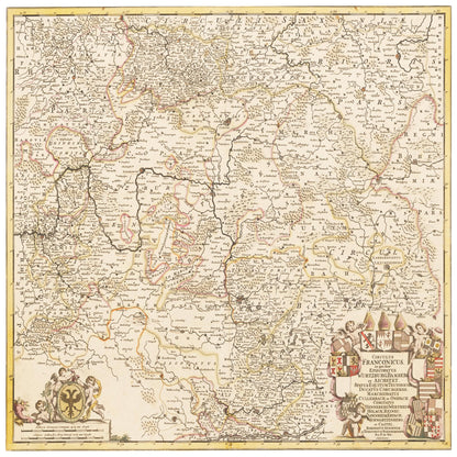 Historische Landkarte Franken um 1698