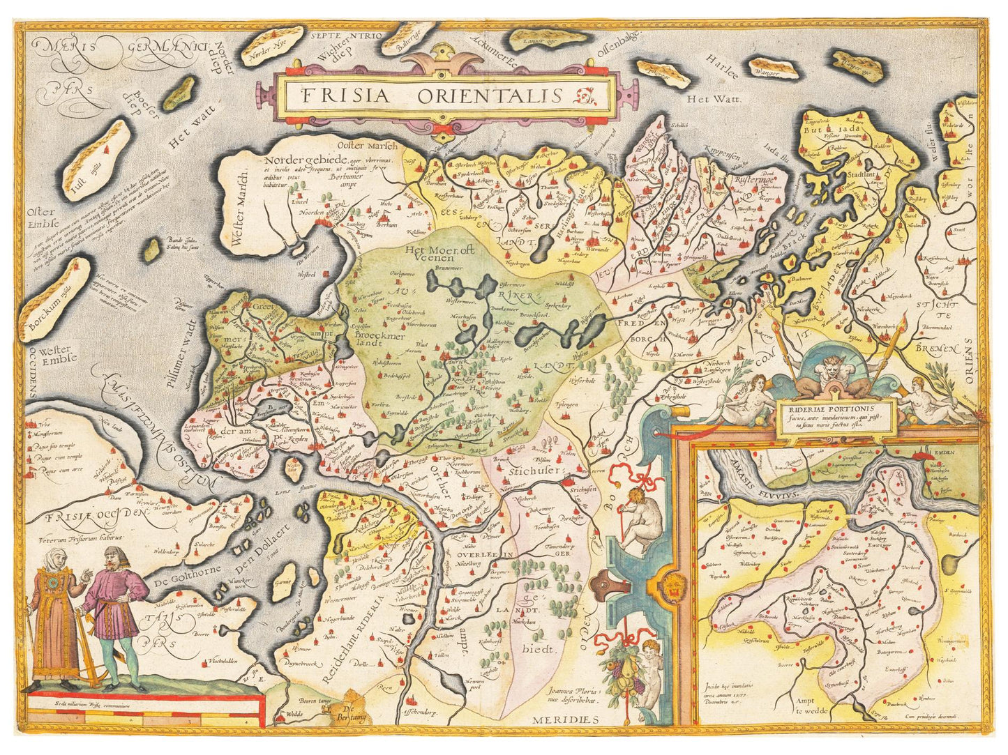 Historische Landkarte Ostfriesland um 1609
