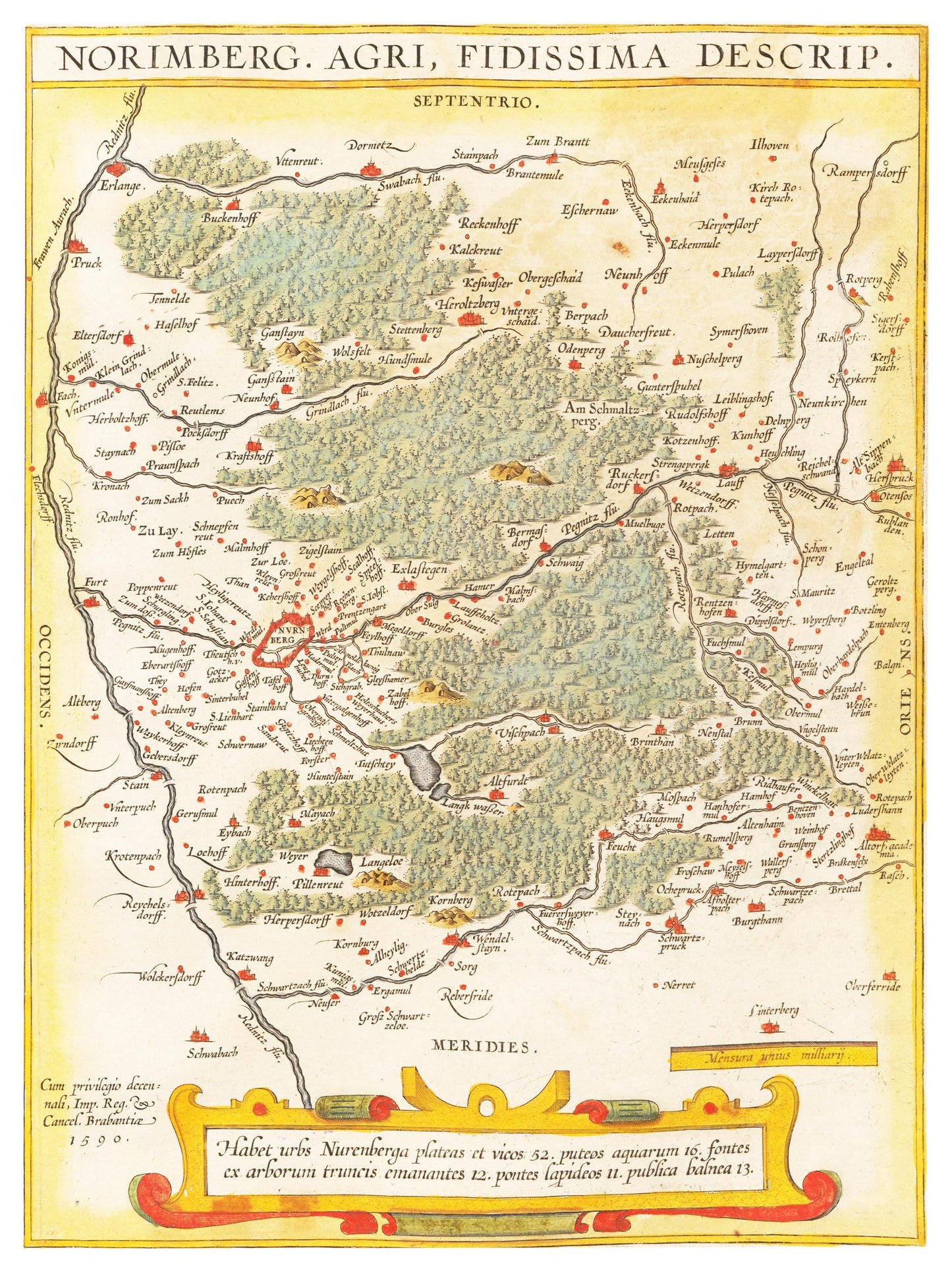 Historische Landkarte Nürnberg um 1609