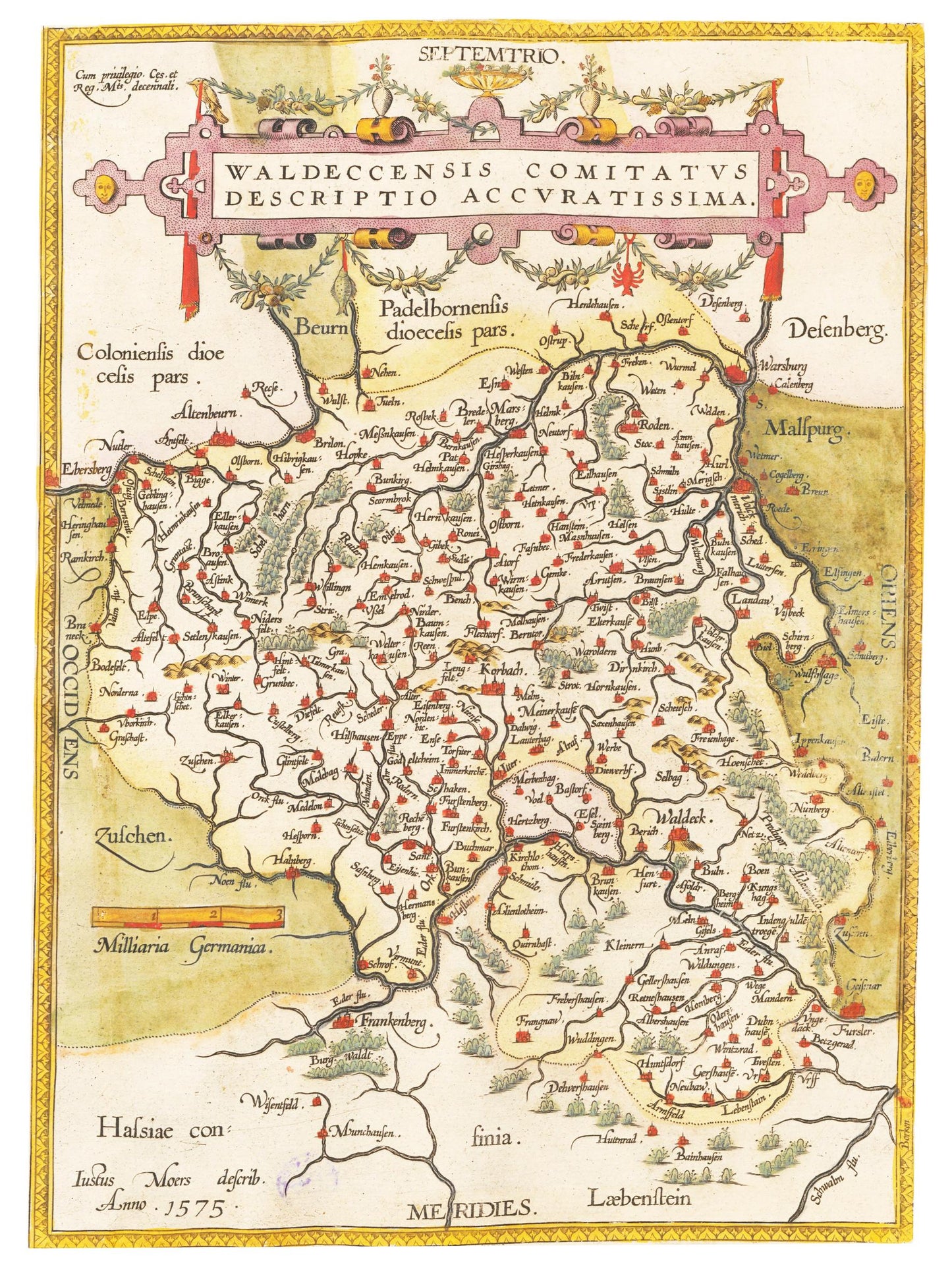 Historische Landkarte Waldeck um 1609