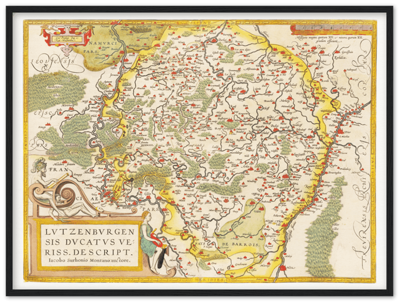 Historische Landkarte Luxemburg um 1609 - Kartenhandlung Rothert
