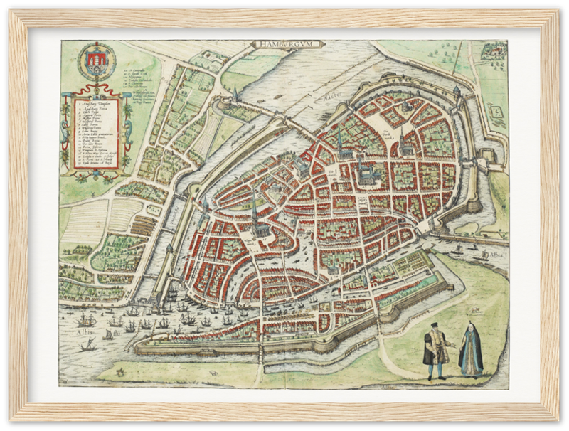 Historical city map  Test product horizontal 3 sizes