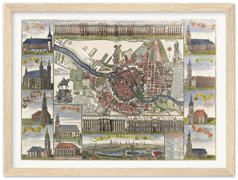 Historical city map  Test product horizontal 3 sizes