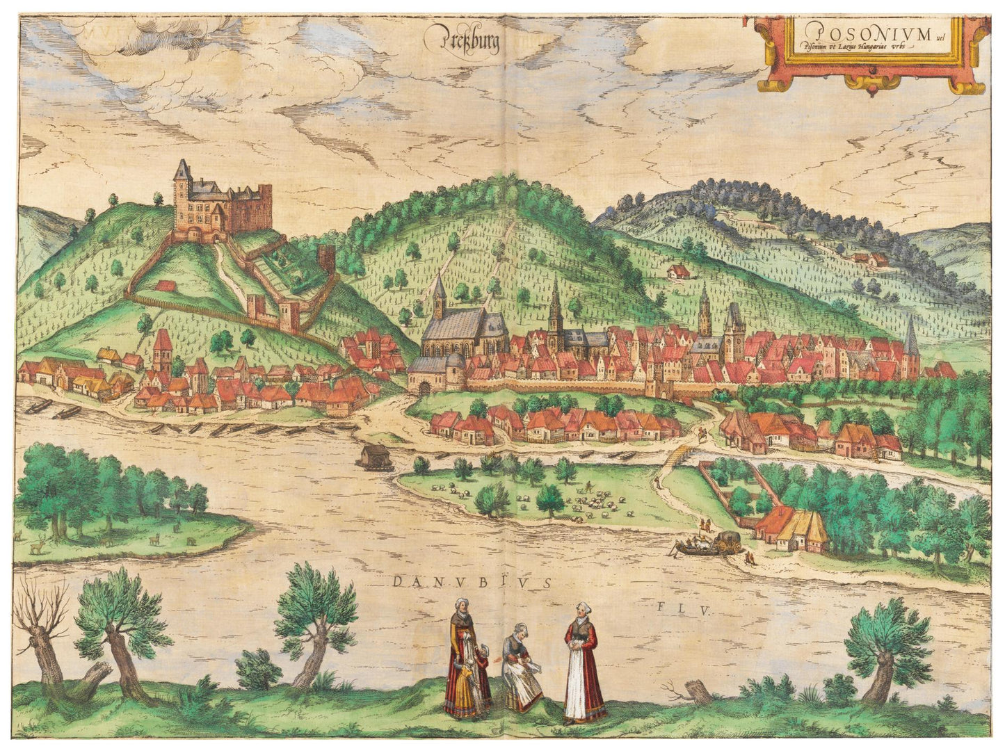Historische Stadtansicht Bratislava um 1592