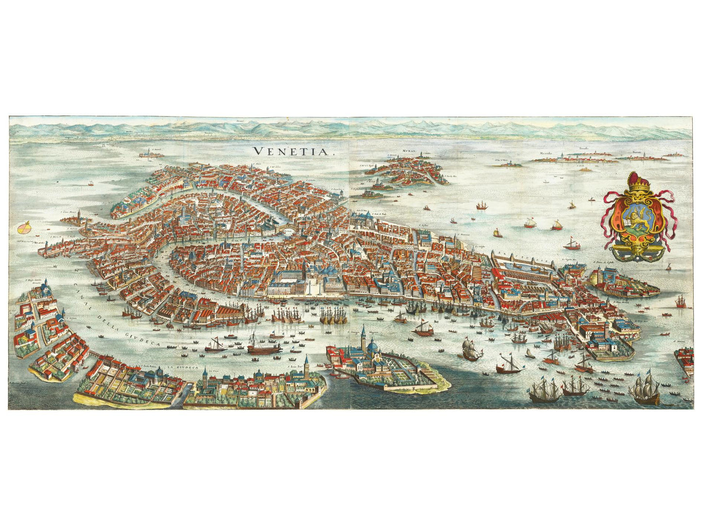 Historische Stadtansicht Venedig um 1636