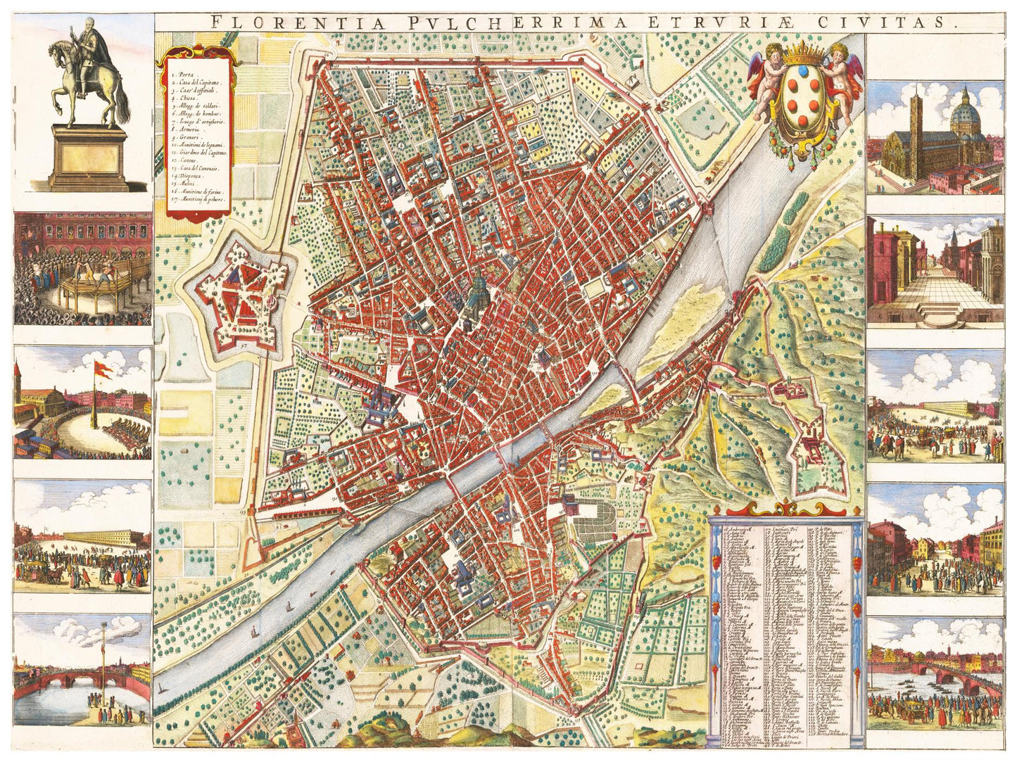 Historischer Stadtplan Florenz um 1660