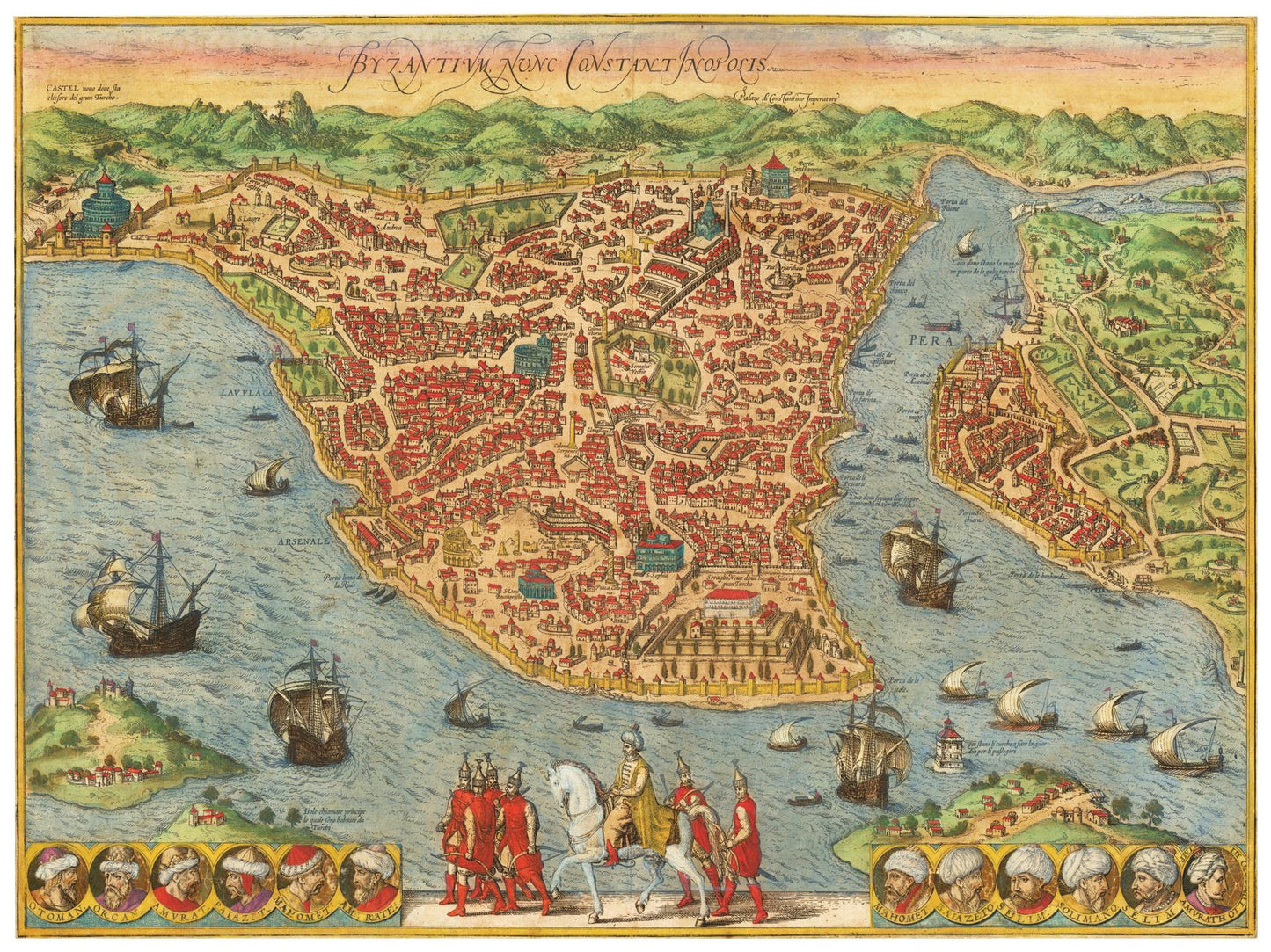 Historische Stadtansicht Istanbul um 1572