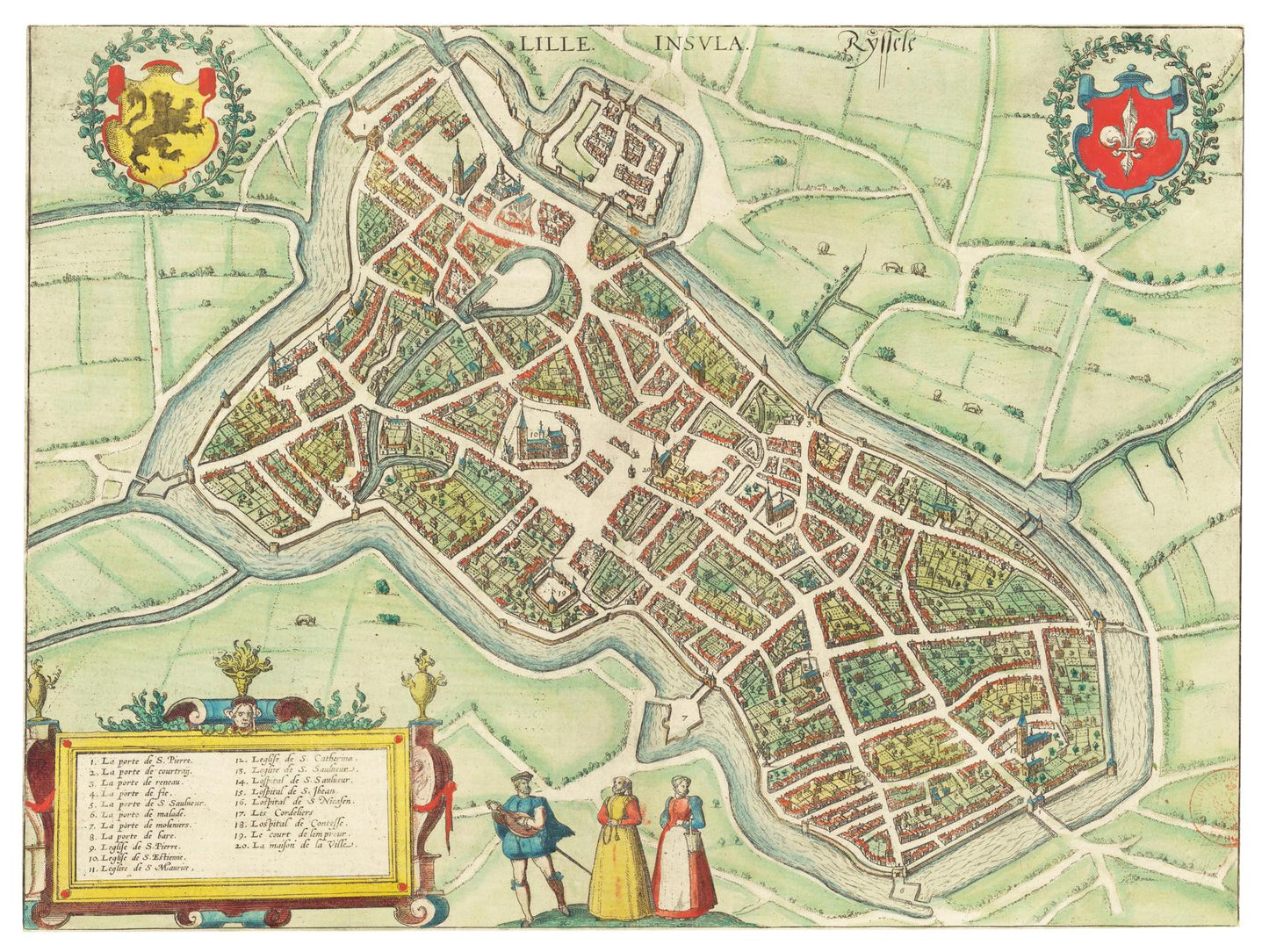 Historischer Stadtplan Lille um 1580