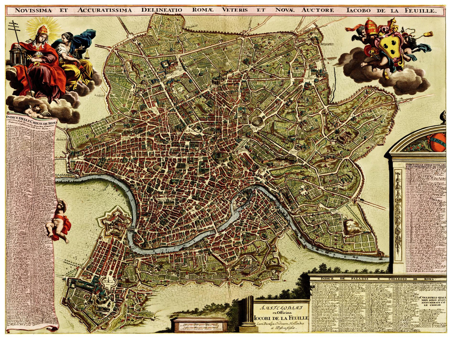 Historischer Stadtplan Rom um 1700