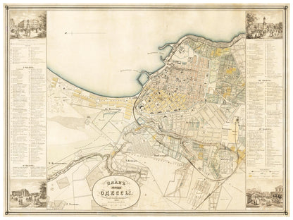 Historischer Stadtplan Odessa um 1864