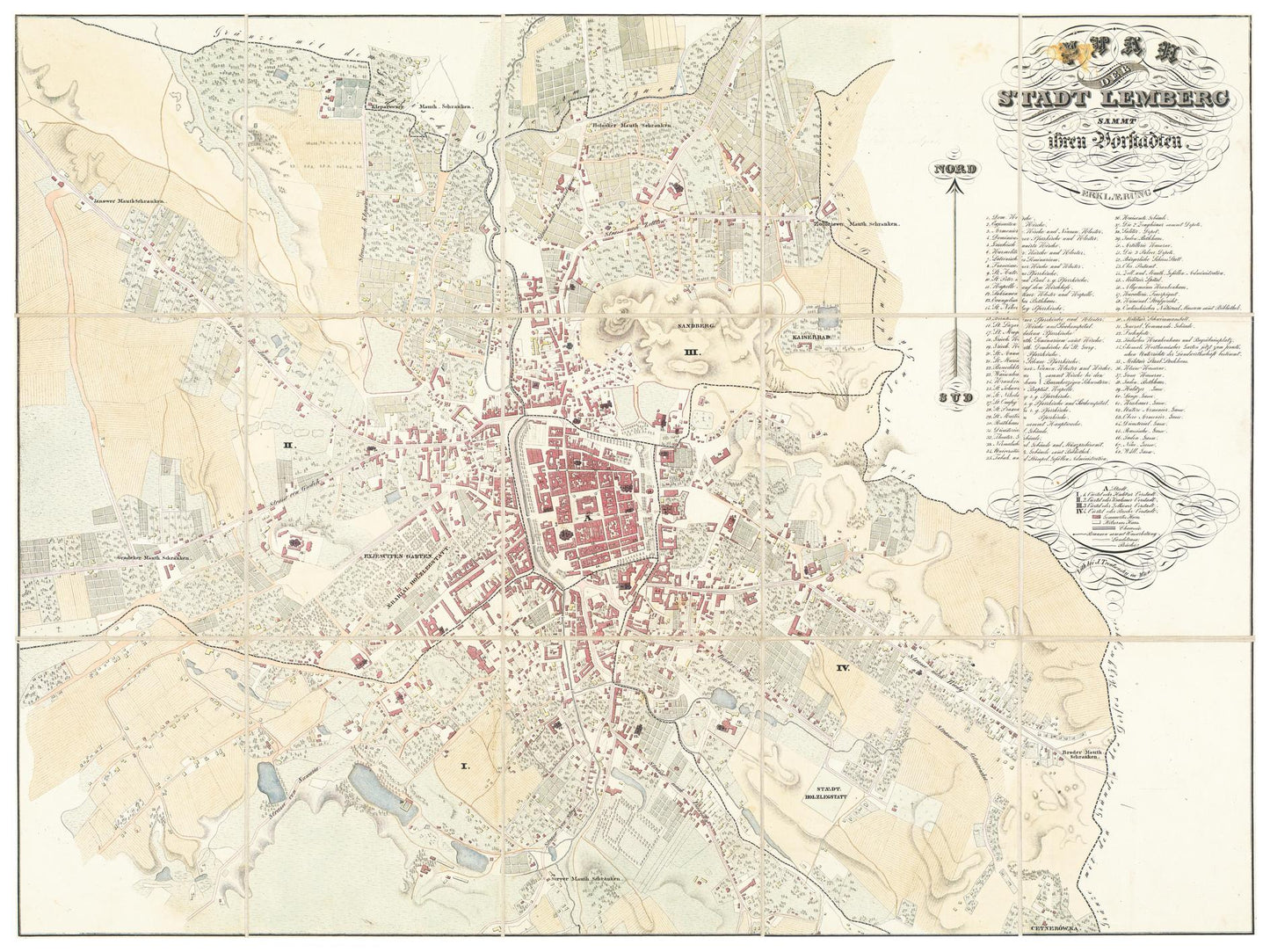 Historical city map  Test product horizontal 3 sizes