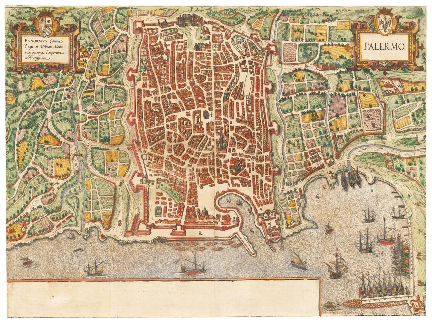 Historischer Stadtplan Palermo um 1592