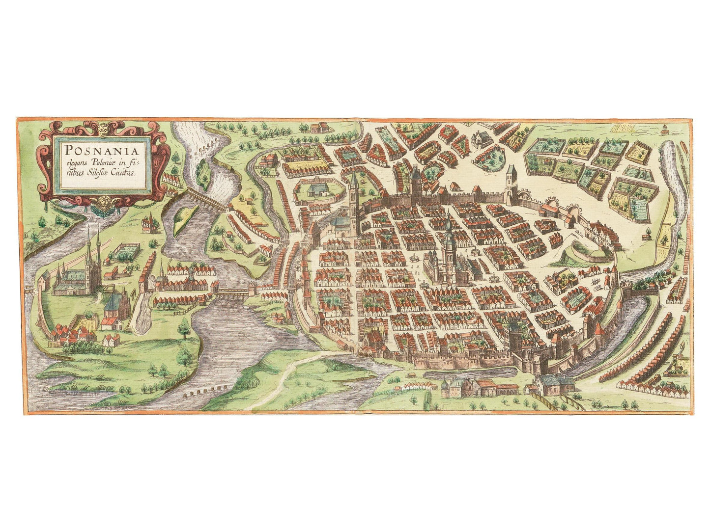 Historische Stadtansicht Posen um 1609
