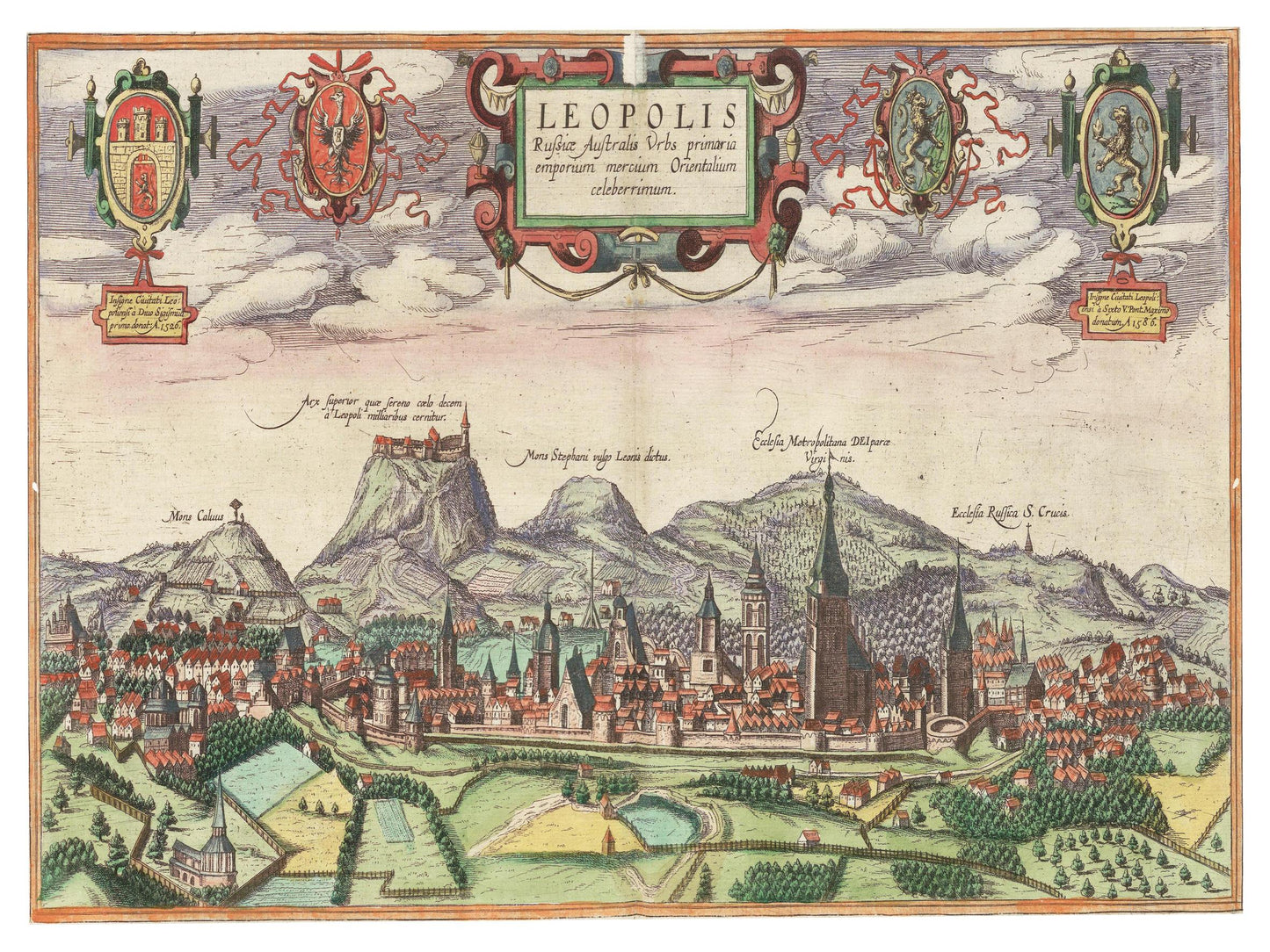 Historische Stadtansicht Lemberg um 1609