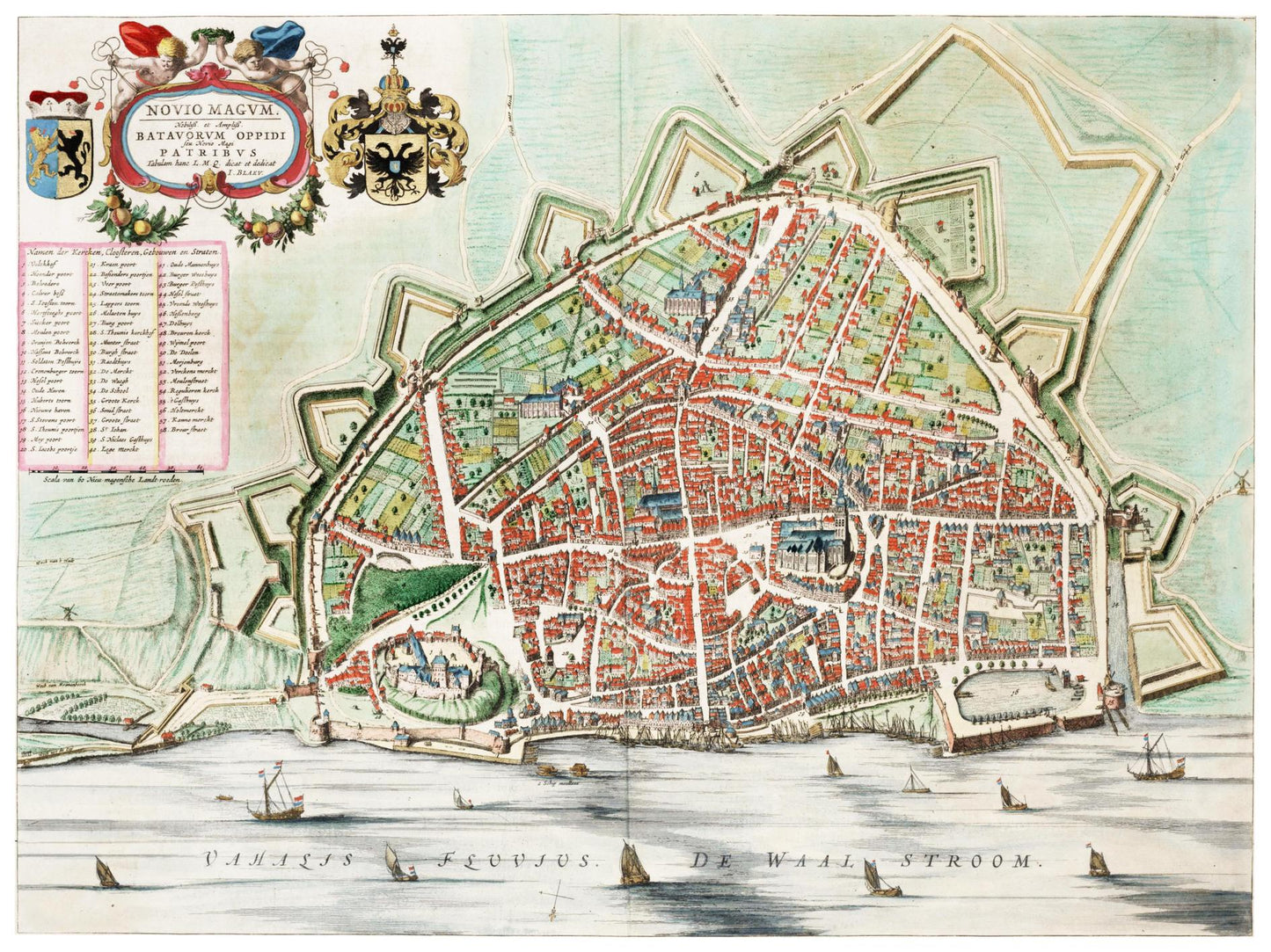 Historischer Stadtplan Nijmegen um 1649