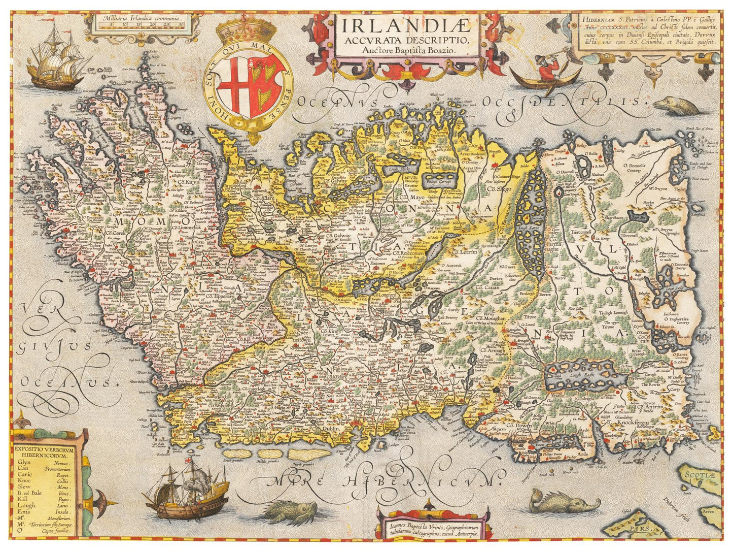 Historische Landkarte Irland um 1609