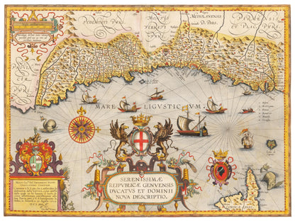 Historische Landkarte Ligurien um 1609