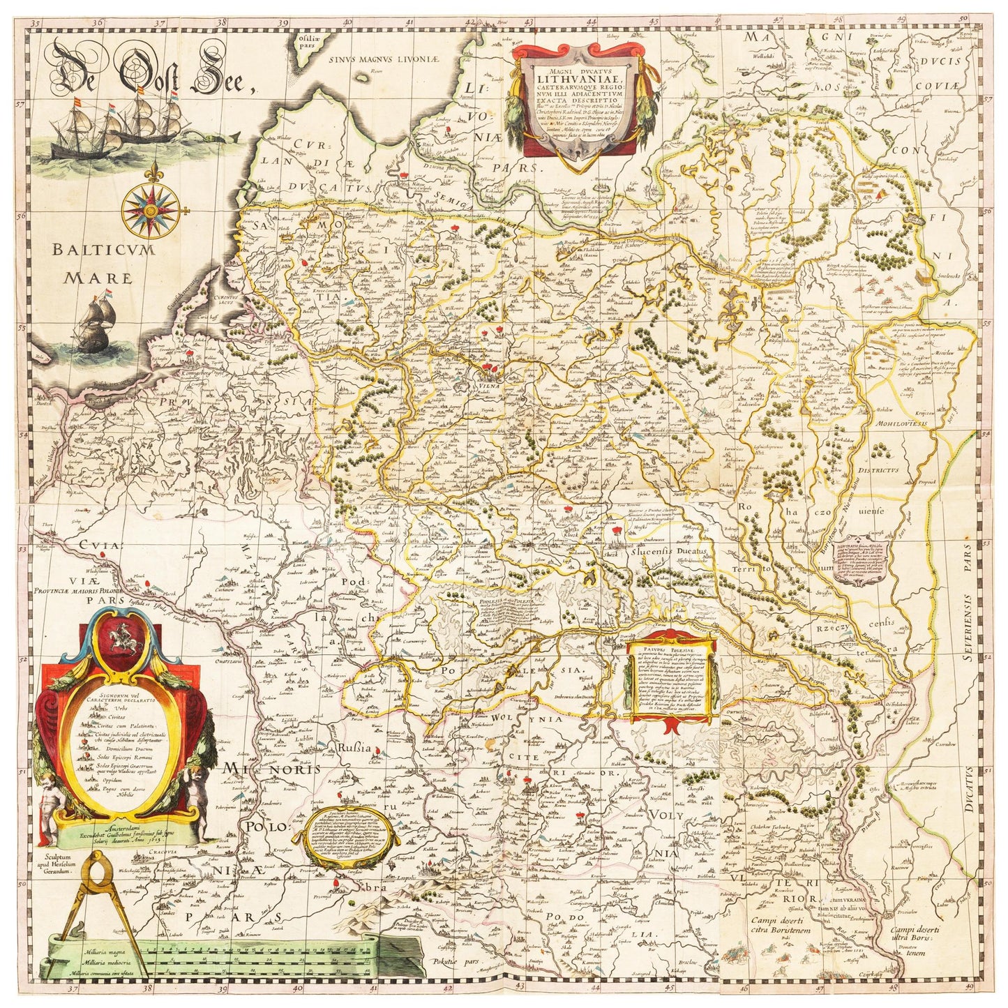 Historische Landkarte Litauen um 1635