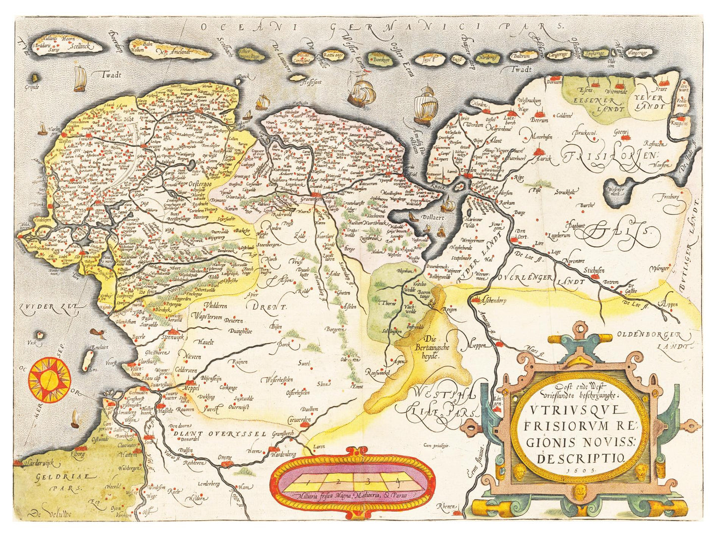 Historische Landkarte Provinz Friesland um 1609