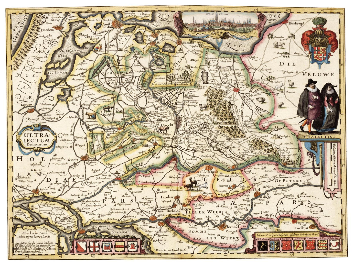Historische Landkarte Provinz Utrecht um 1617