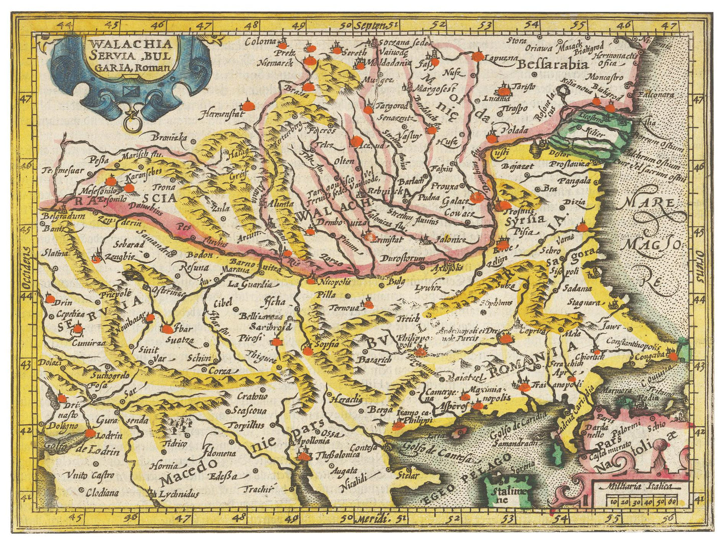 Historische Landkarte Wallachei um 1609