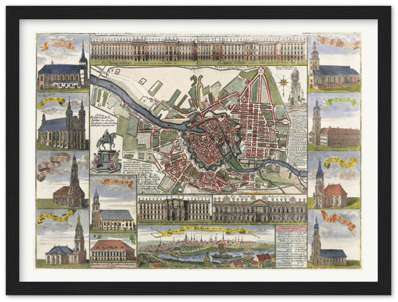 Historical city map  Test product horizontal 3 sizes