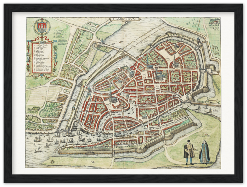 Historical city map  Test product horizontal 3 sizes