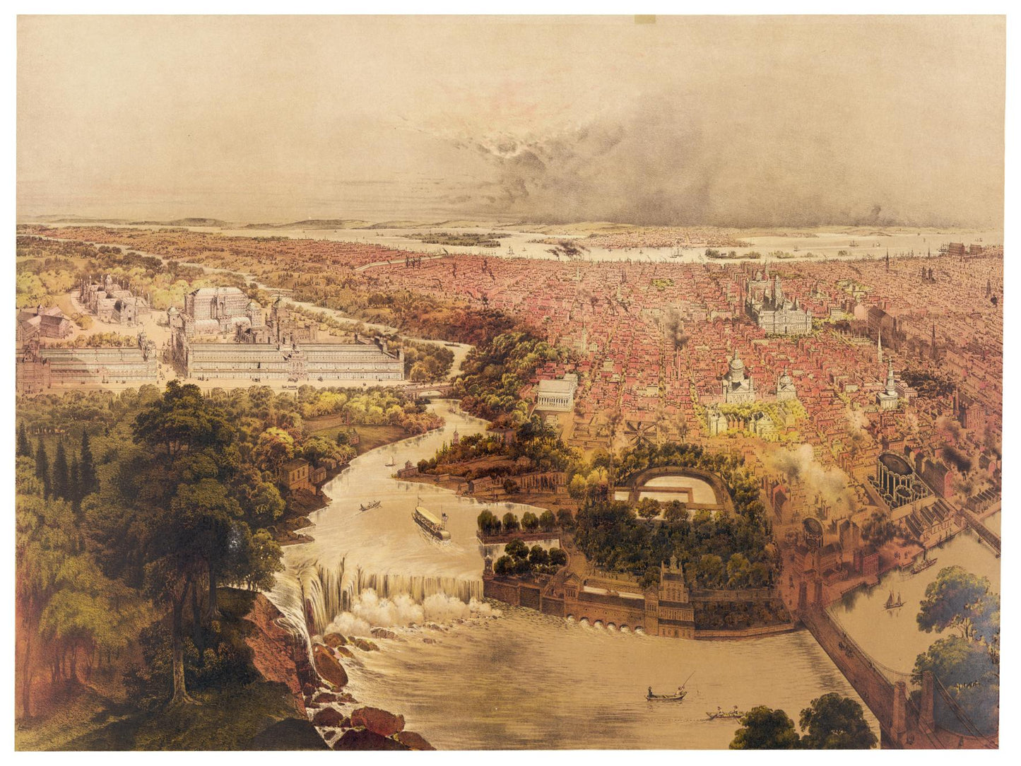 Historische Stadtansicht Philadelphia um 1875
